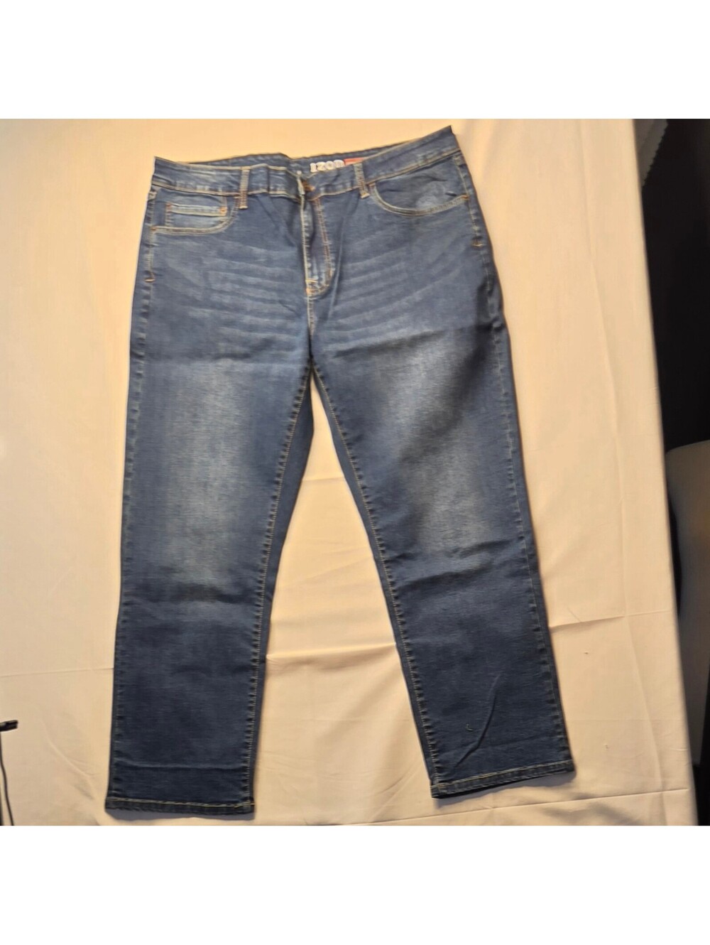 IZOD Comfort Stretch Straight Fit Jeans Men 40x29 Blue Denim NWT 12" Rise